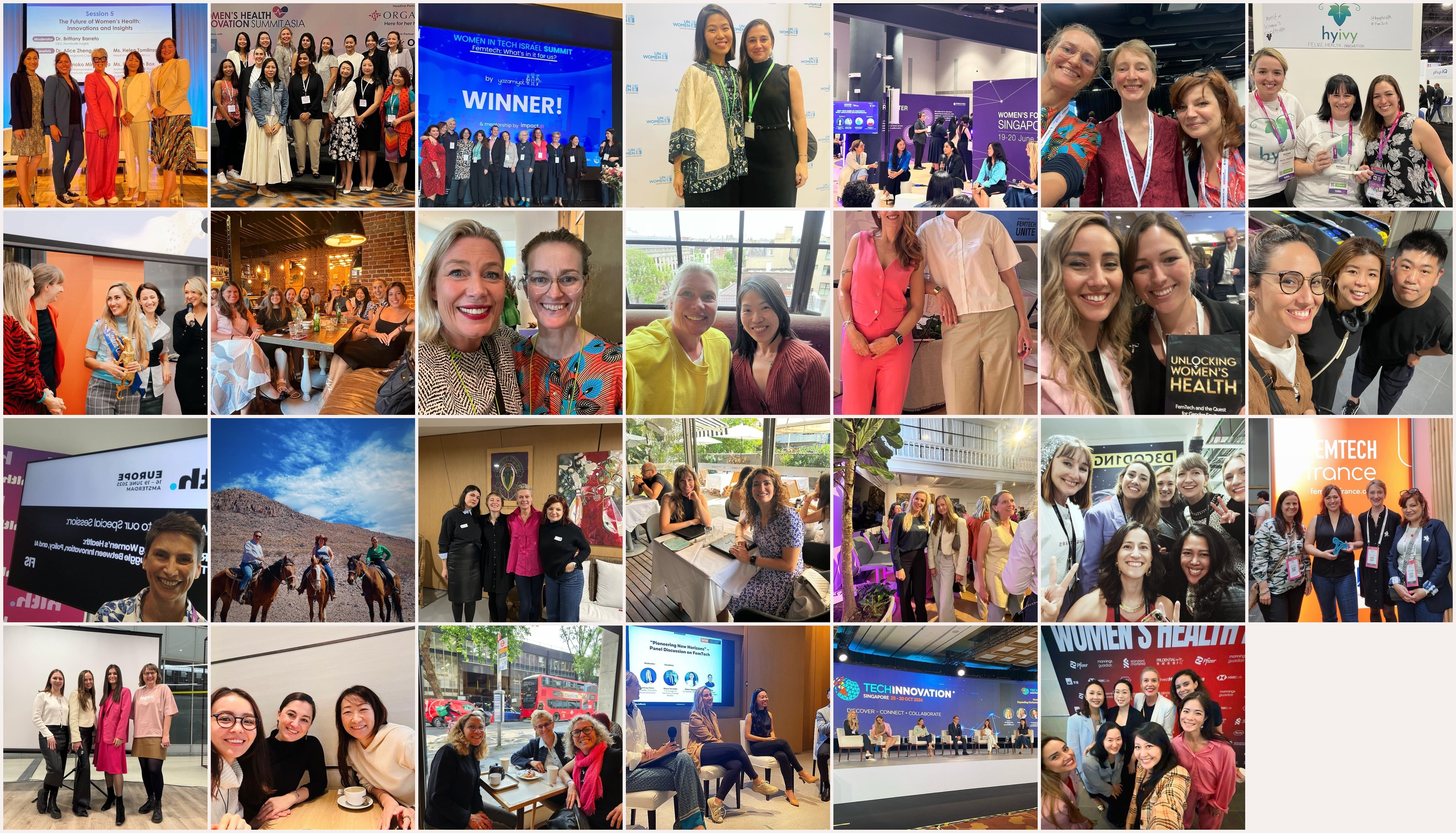 Collage of Femtech Across Borders events around the world