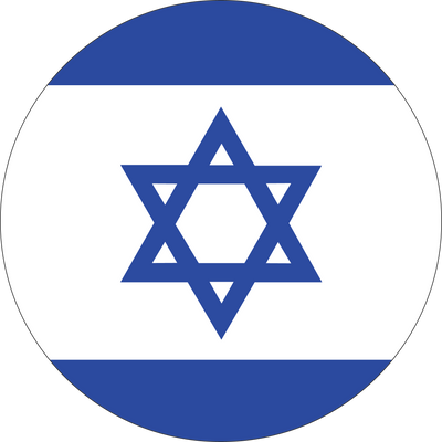 Round Israel Flag 